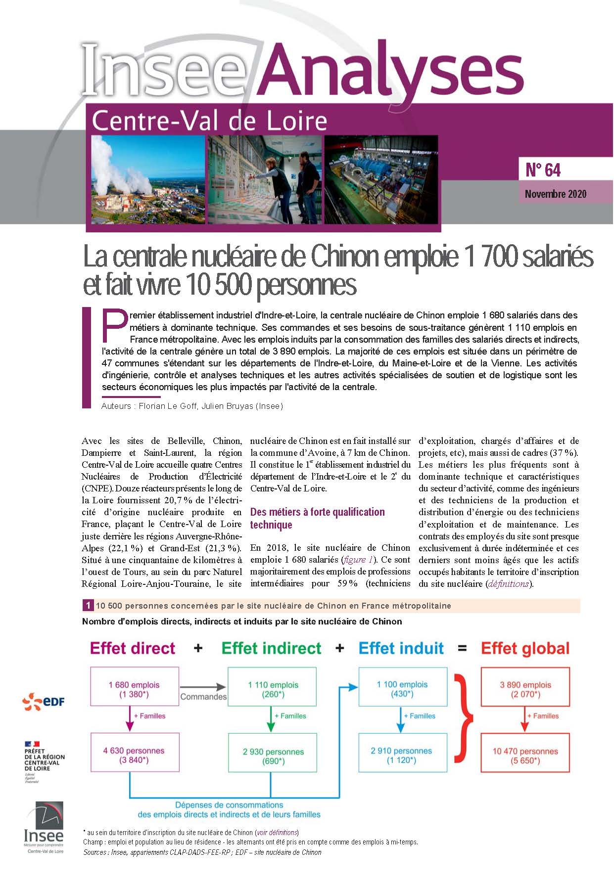 La centrale nucléaire de Chinon emploie 1 700 salariés et fait vivre 10 500 personnes