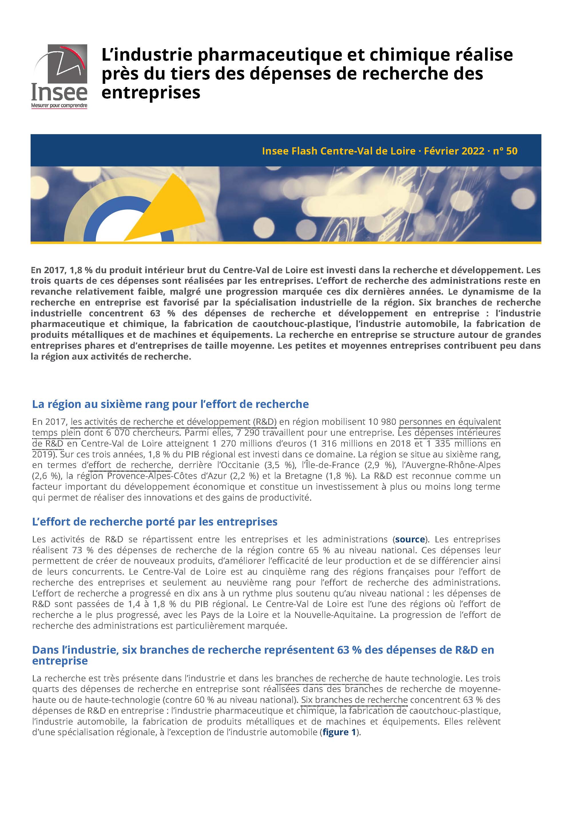 L’industrie pharmaceutique et chimique : près du tiers des dépenses de recherche des entreprises
