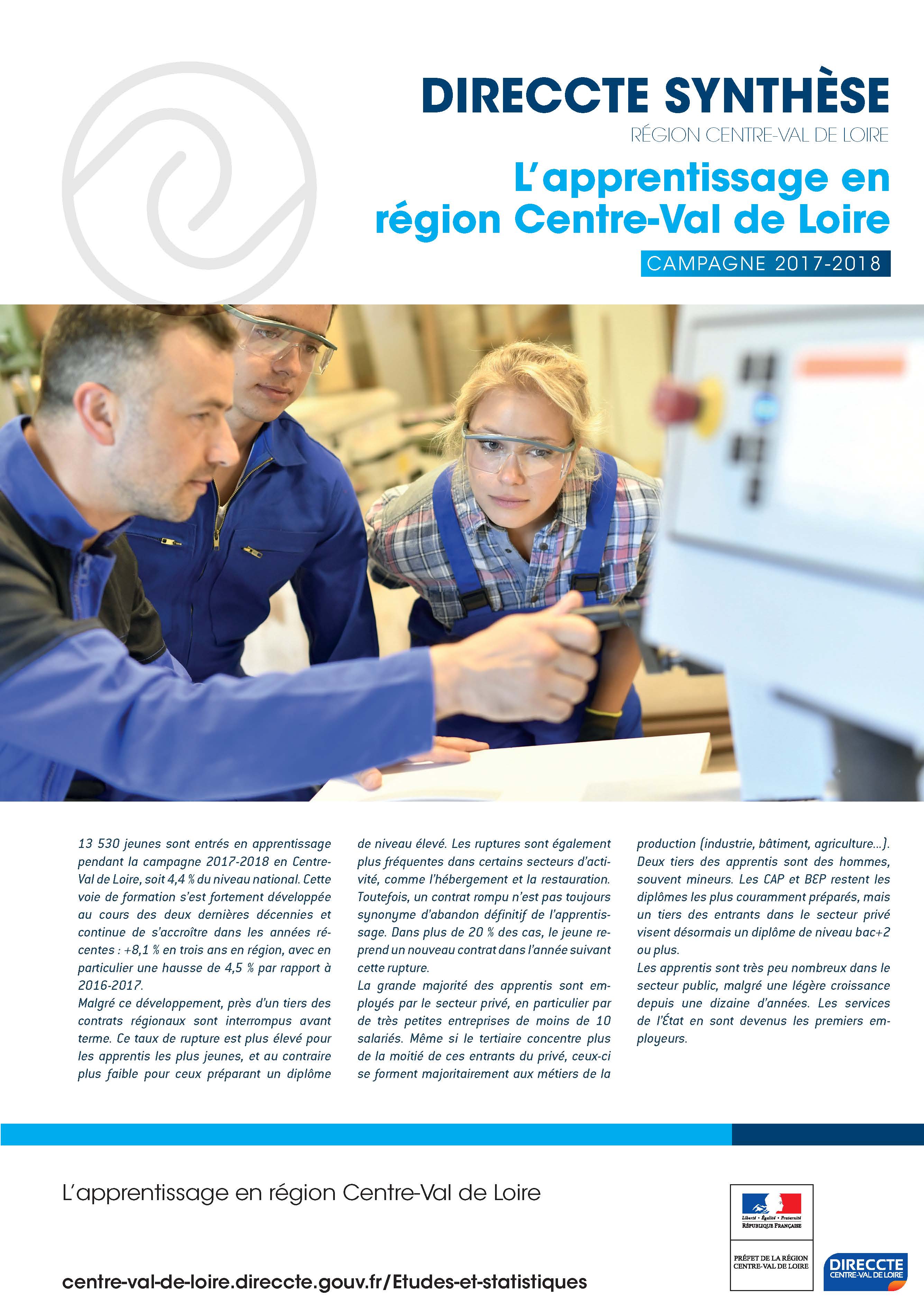 L'apprentissage en Centre-Val de Loire / Campagne 2017-2018