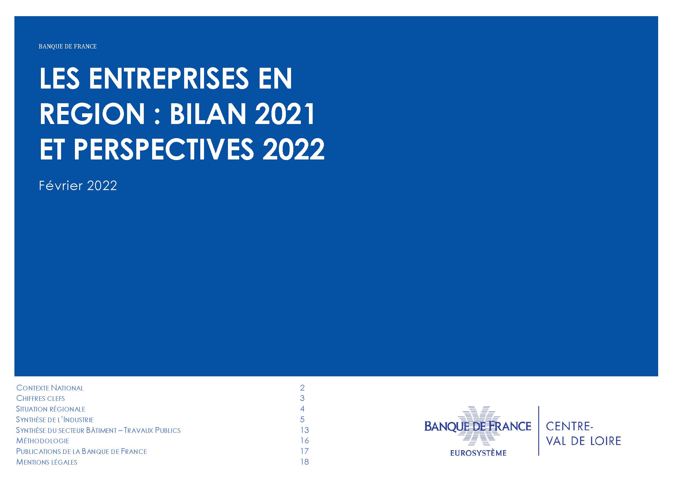 Les entreprises en région : Bilan 2021 et perspectives 2022