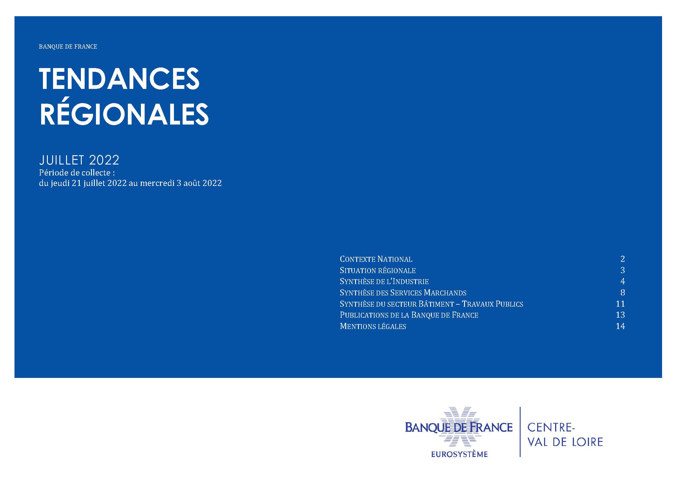 Tendances régionales - Juillet 2022