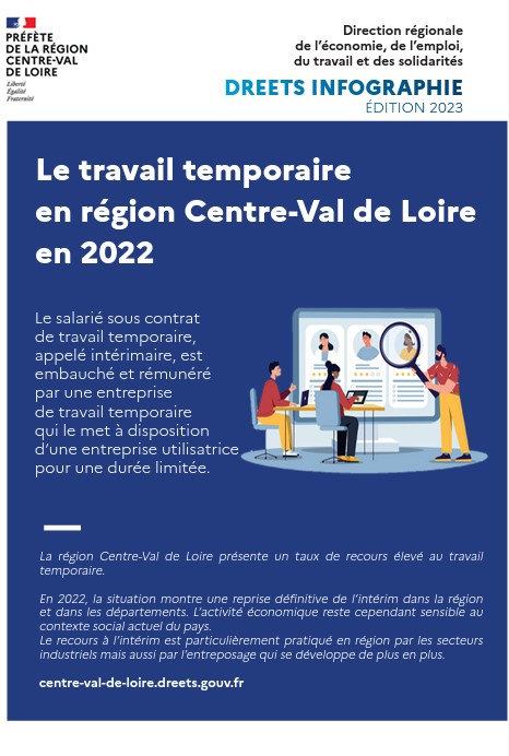 Le travail temporaire en région Centre-Val de Loire en 2022