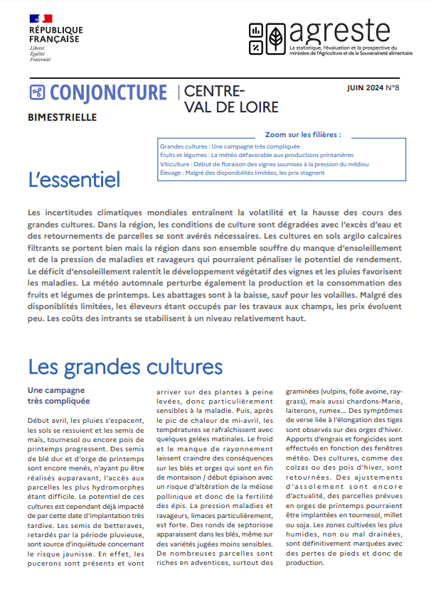Conjoncture agricole bimestrielle