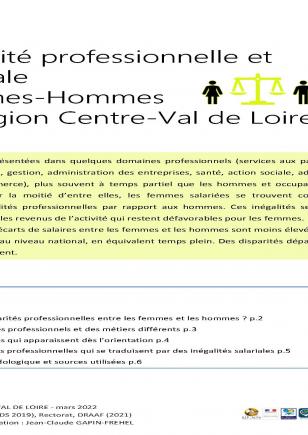 L’égalité professionnelle et salariale Femmes Hommes en région Centre-Val de Loire