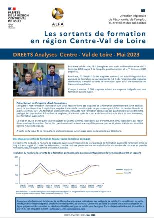 Les sortants de formation en Centre-Val de Loire