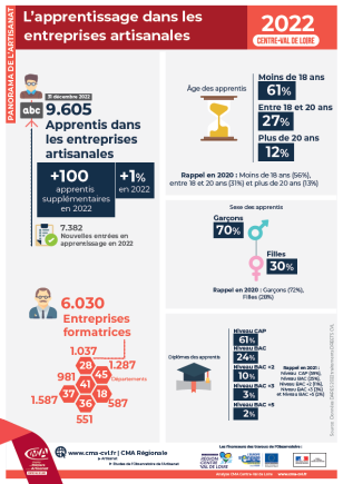 L'apprentissage dans les entreprises artisanales 2022