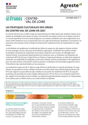Les pratiques culturales des orges en Centre-Val de Loire en 2021