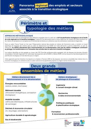 Panorama régional des métiers et secteurs de la transition écologique